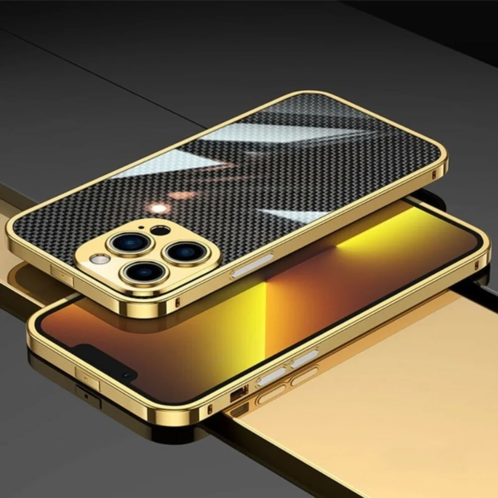 iPhone 13 Pro Max Metal Carbon Fiber Case